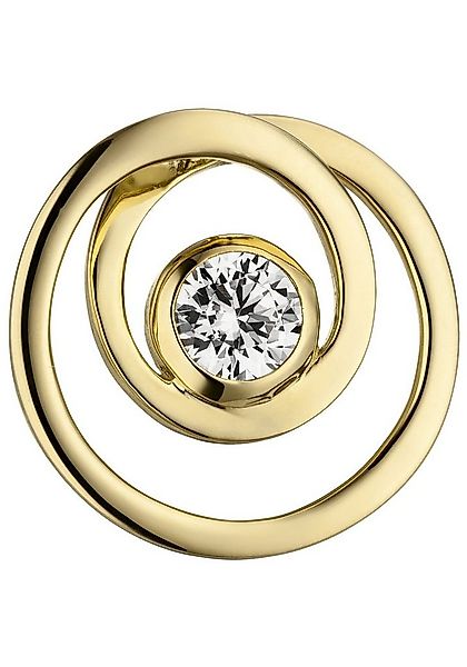 JOBO Kettenanhänger Anhänger rund, 925 Silber vergoldet mit 1 Zirkonia günstig online kaufen