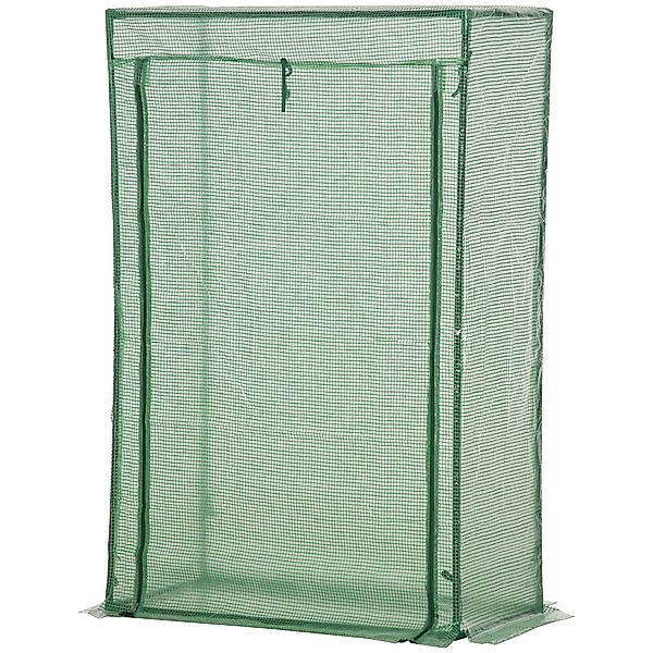 Outsunny Gewächshaus Treibhaus mit aufrollbarer Tür 100x50x150cm aus Stahl günstig online kaufen
