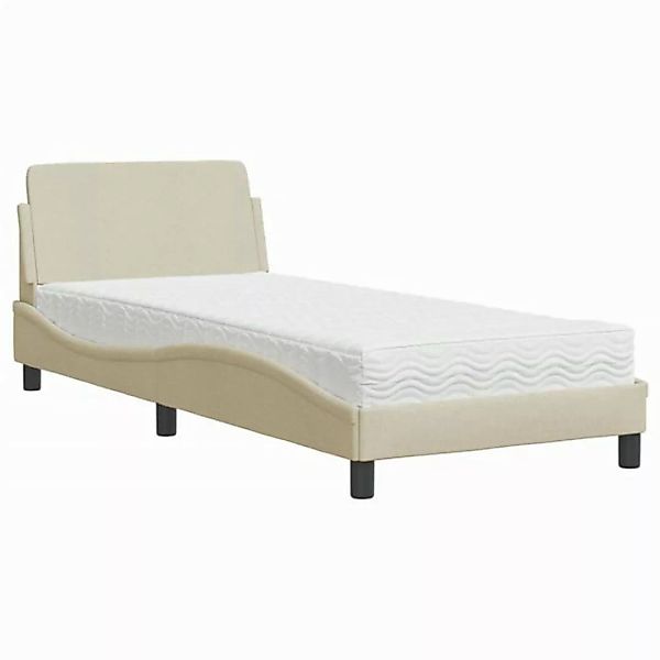 vidaXL Bett mit Matratze Creme 90x190 cm Stoff2007225 günstig online kaufen