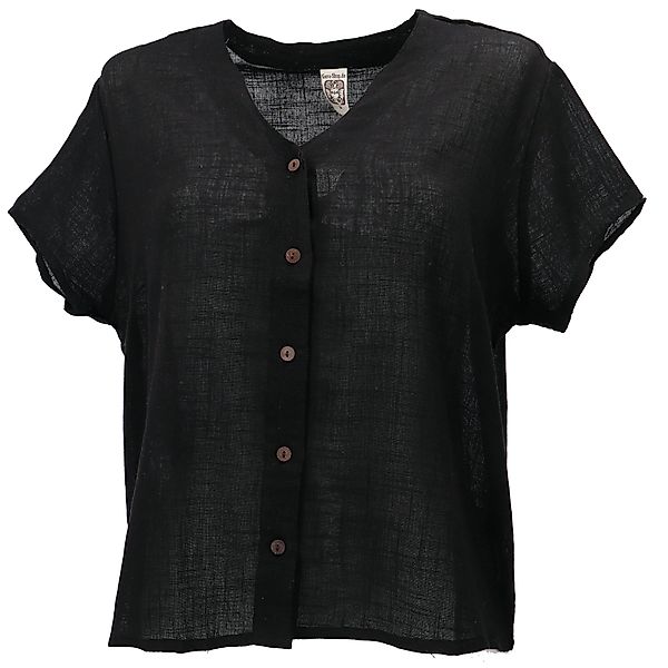 Guru-Shop Longbluse Luftiges Basic Blusentop, Kurzarm günstig online kaufen
