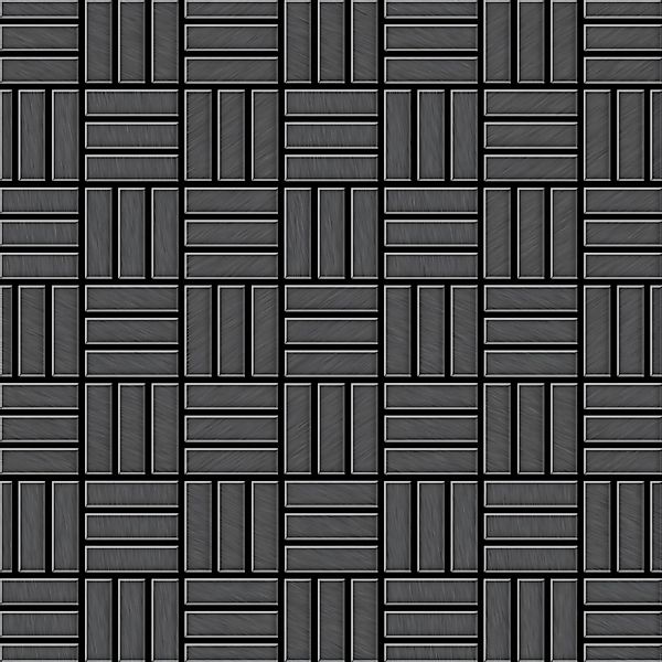 ALLOY Mosaik Fliese Massiv Metall Titan Gebürstet Dunkelgrau 1,6mm Basketwe günstig online kaufen