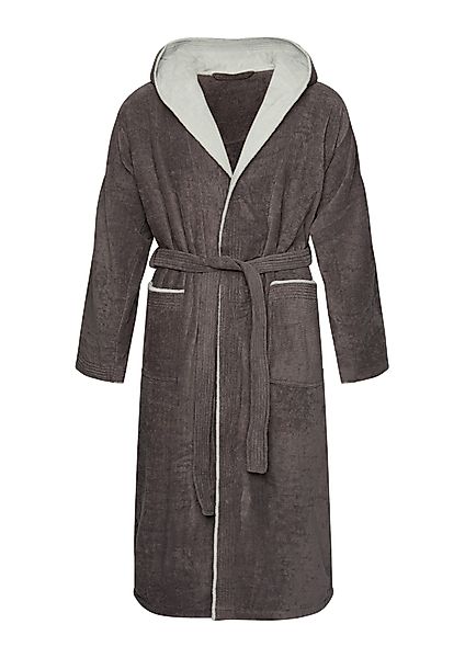 Badekönig Herrenbademantel, Kapuze, Gürtel, Langform aus günstig online kaufen