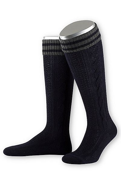 Lusana Trachtensocken Kniestrümpfe Herren - L8995R - marine, braun, tanne günstig online kaufen