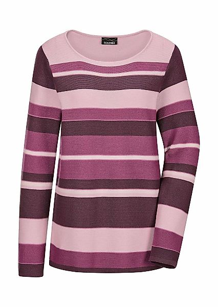 GOLDNER Rundhalspullover "Kurzgröße Strickpullover im Ringel-Look" farbharm günstig online kaufen