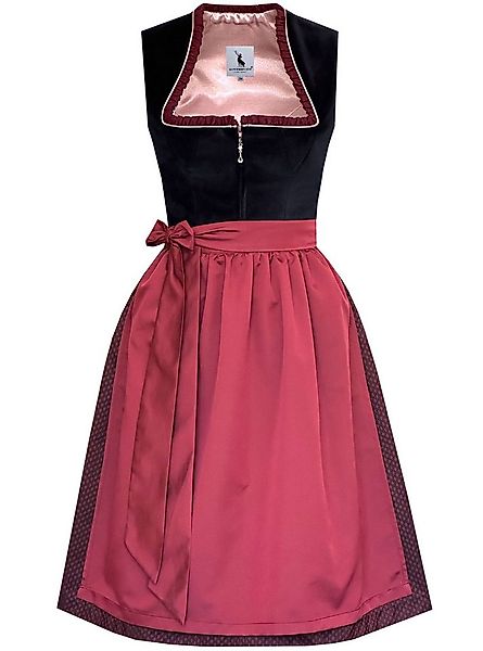 Alpenmärchen Dirndl Dirndl Sibylle in schwarz und kirschrot - ALM1032 günstig online kaufen