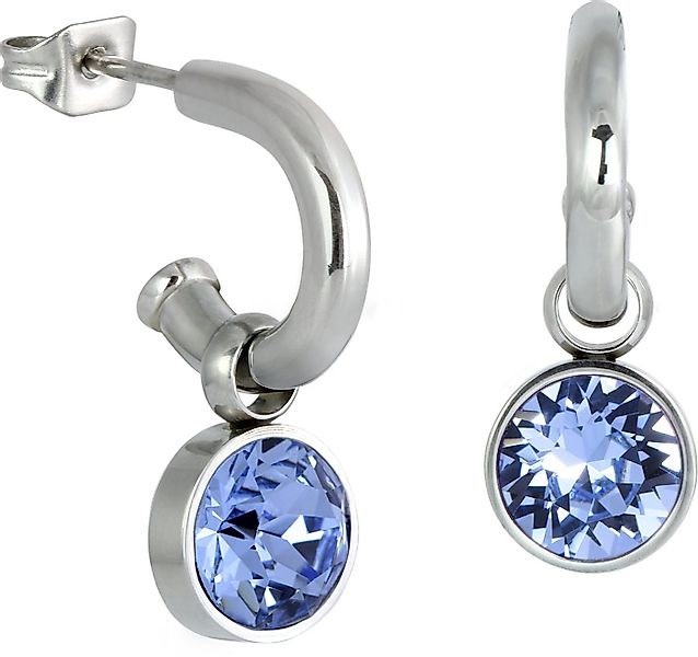 Amello Paar Creolen Amello Ohrringe Edelstahl Creolen hellblau (Creolen), D günstig online kaufen