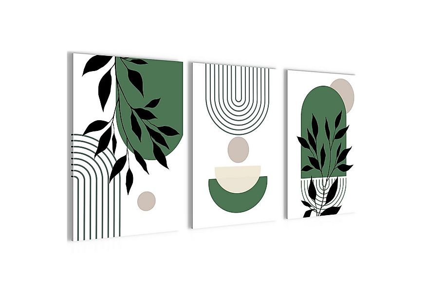 Novart Wandbild Wandbilder Wohnzimmer Abstrakt Figuren Bilder Deko, Grün, m günstig online kaufen