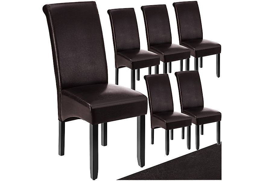tectake Esszimmerstuhl Küchenstuhl, ergonomisch, massives Hartholz (Set, 6 günstig online kaufen