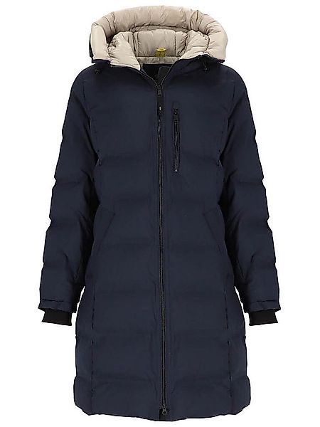 BLUE FLAME Steppmantel Damen Steppjacke Lang mit Kapuze und Chintzfutter günstig online kaufen