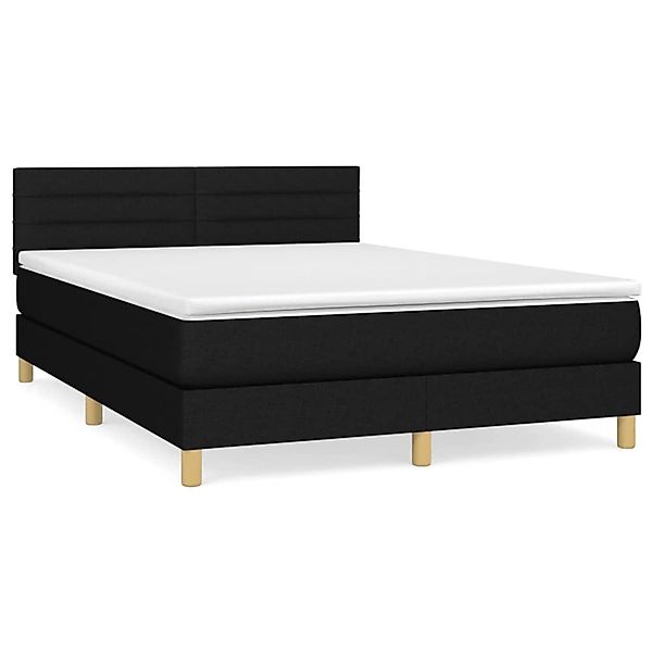 vidaXL Boxspringbett mit Matratze Schwarz 140x200 cm Stoff1398375 günstig online kaufen