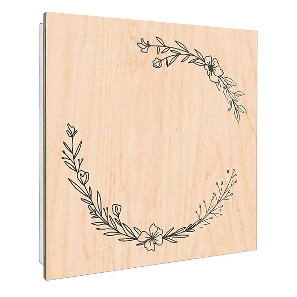 Banjado Großer Schlüsselbox Holz 30x30cm Weiß Scharnier Rechts 50 Haken Sch günstig online kaufen