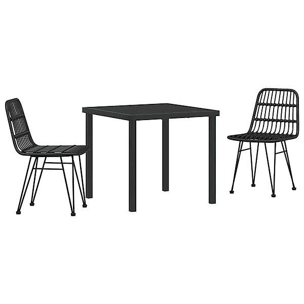 vidaXL Garten Essgruppe 3-Tlg Schwarz Poly Rattan 3379198 günstig online kaufen