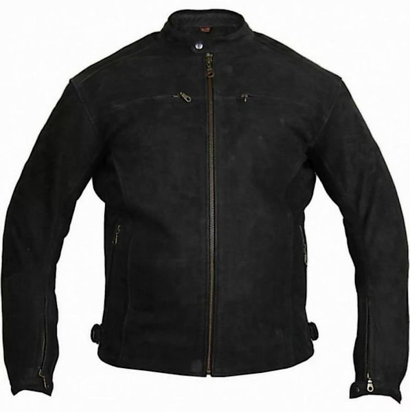 MDM Motorradjacke Büffel Nubuk Motorradjacke Leder Jacke in Matt Schwarz in günstig online kaufen