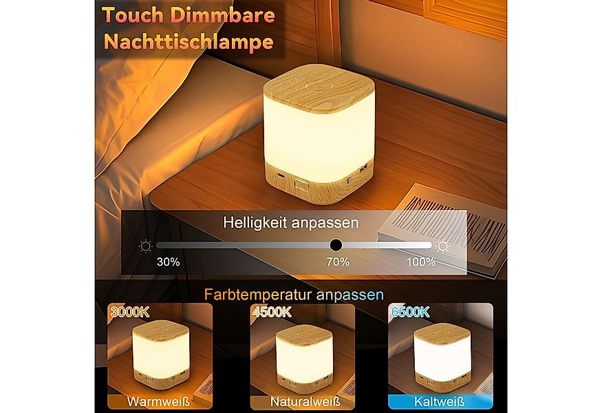 Nettlife LED Nachttischlampe 2ER Touch Dimmbar Akku 1800/3600mAH USB Auflad günstig online kaufen