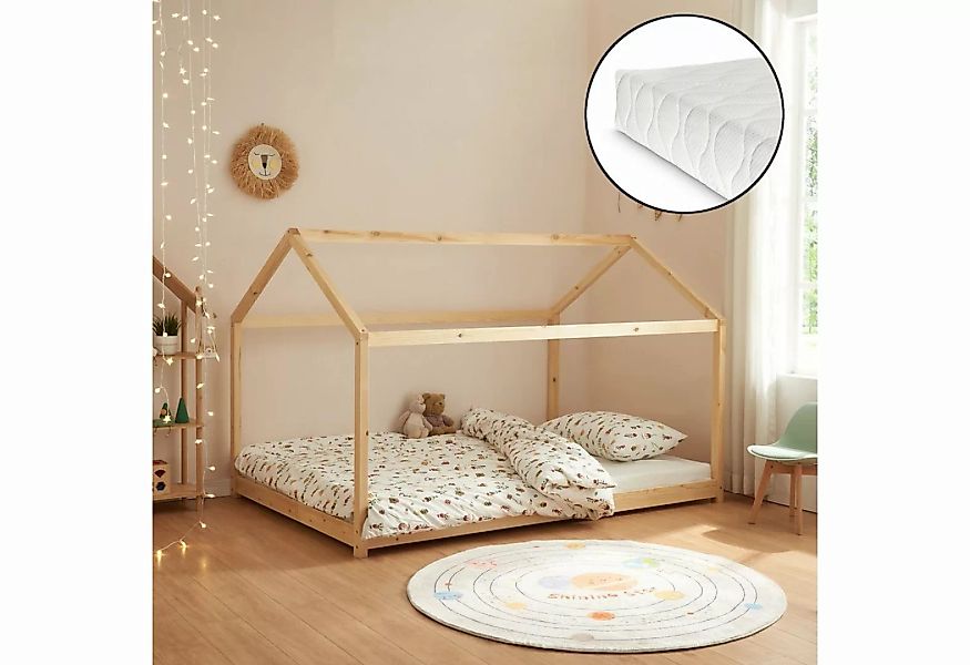 en.casa Kinderbett (Bett und Matratzen), »Cerro« mit Matratze 120x200cm Hol günstig online kaufen