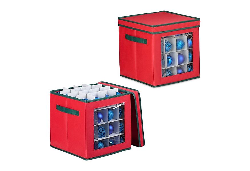 relaxdays Aufbewahrungsbox Weihnachtskugel Aufbewahrungsbox 2er Set (2 St., günstig online kaufen