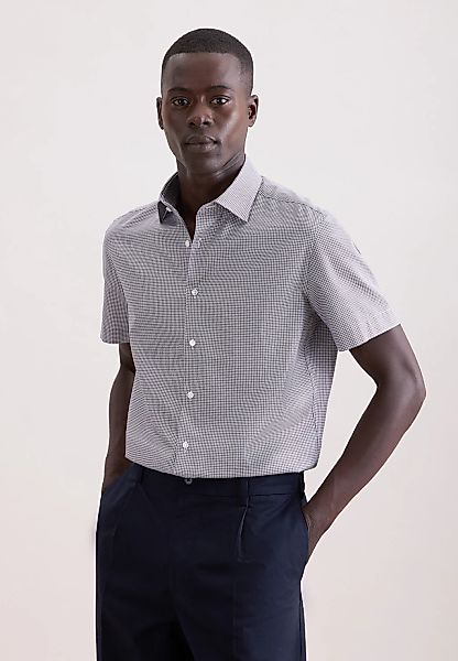 seidensticker Businesshemd "Schwarze Rose" Shaped 1/2 Kentkragen Druck günstig online kaufen