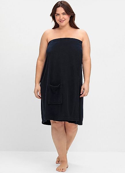 Sheego Damenbademantel Saunatuch ., Länge ca. 76 cm, Baumwolle günstig online kaufen