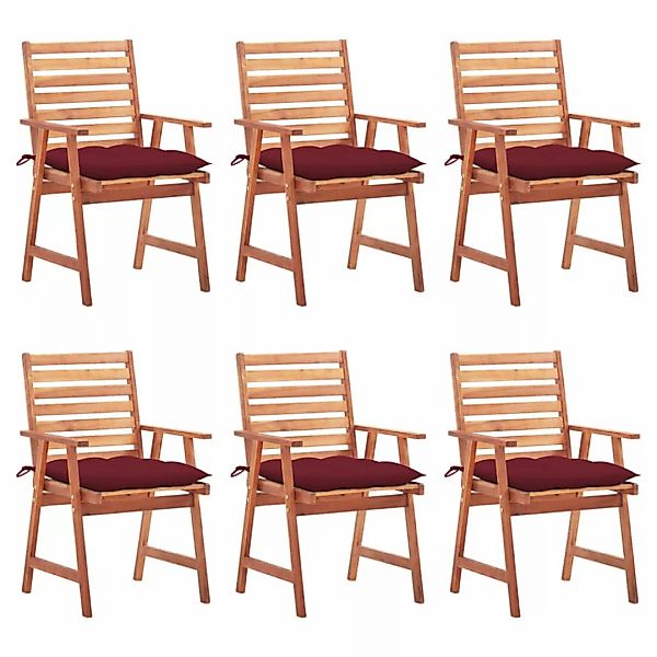 Garten-essstühle 6 Stk. Mit Kissen Massivholz Akazie günstig online kaufen