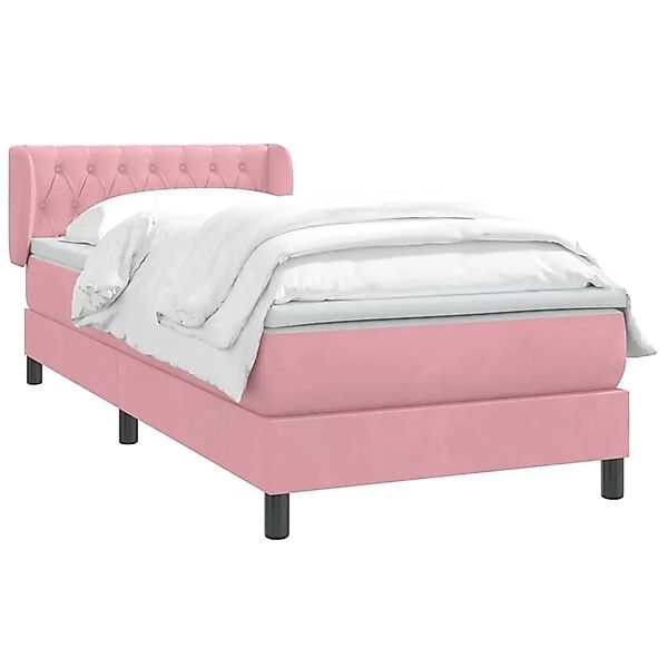 vidaXL Boxspringbett mit Matratze Rosa 100x220 cm Samt 3317816 günstig online kaufen