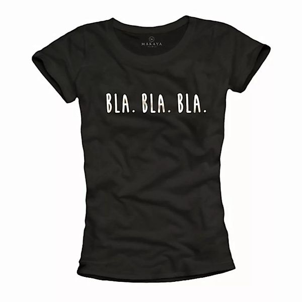 MAKAYA T-Shirt Damen Lustige Freche Sprüche Shirts Frauen Bla Bla Top Witzi günstig online kaufen