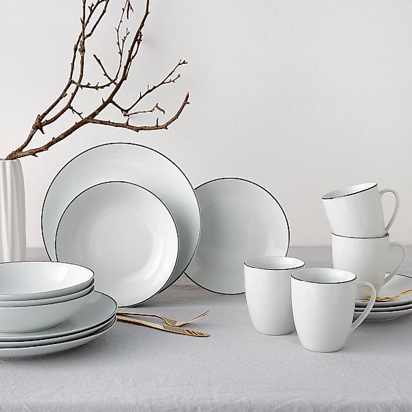 my home Kombiservice "Madeline" Geschirr, trendige Coupeform, handgemalte, günstig online kaufen