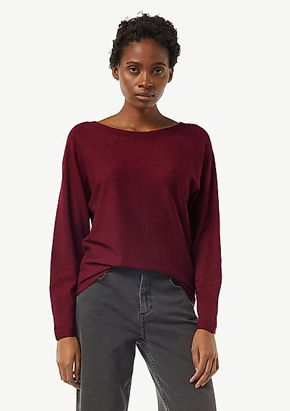 comma Longpullover Strickpullover Strickpullover mit Glitzergarn günstig online kaufen