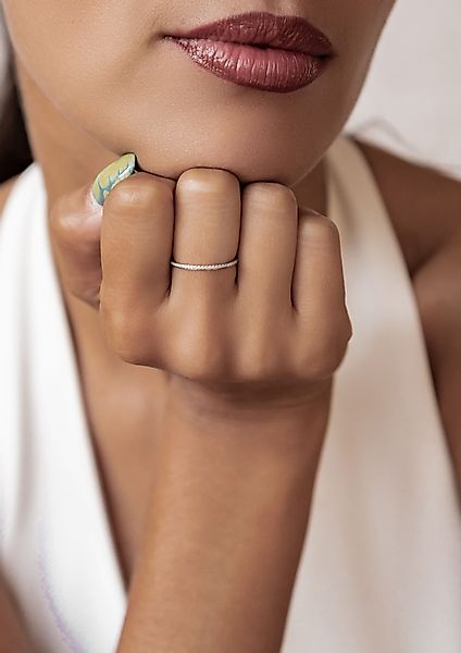 Hey Happiness Fingerring Glimmer, Zirkonia Bandring günstig online kaufen