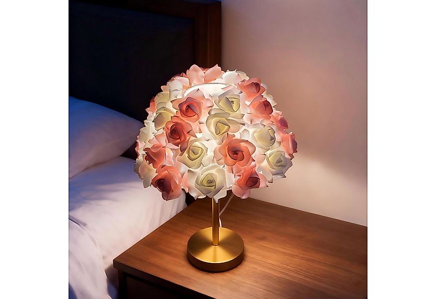 JDONG Nachttischlampe Kreative Blumen Schreibtischlampe,Rosa-Weiß / Rosa Fl günstig online kaufen
