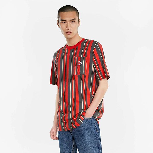 PUMA GLITCH T-Shirt mit Print für Herren | Mit Abstract Muster | Rot | Größ günstig online kaufen