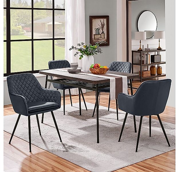 Yaheetech Esszimmerstuhl Küchenstühle (6 St), Stuhl-Set Polsterstühle mit A günstig online kaufen