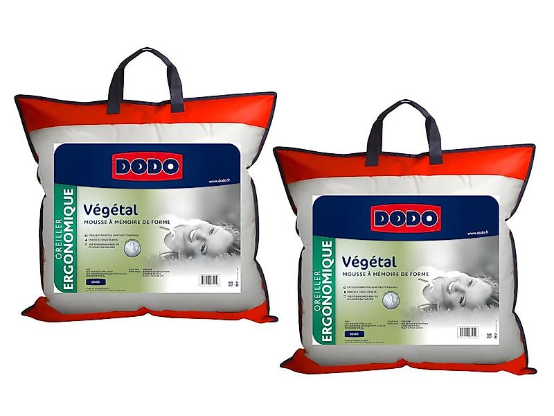 Ergonomisches Visco-Kopfkissen 2er-Set - 60 x 60 cm - DODO von VEGETAL günstig online kaufen
