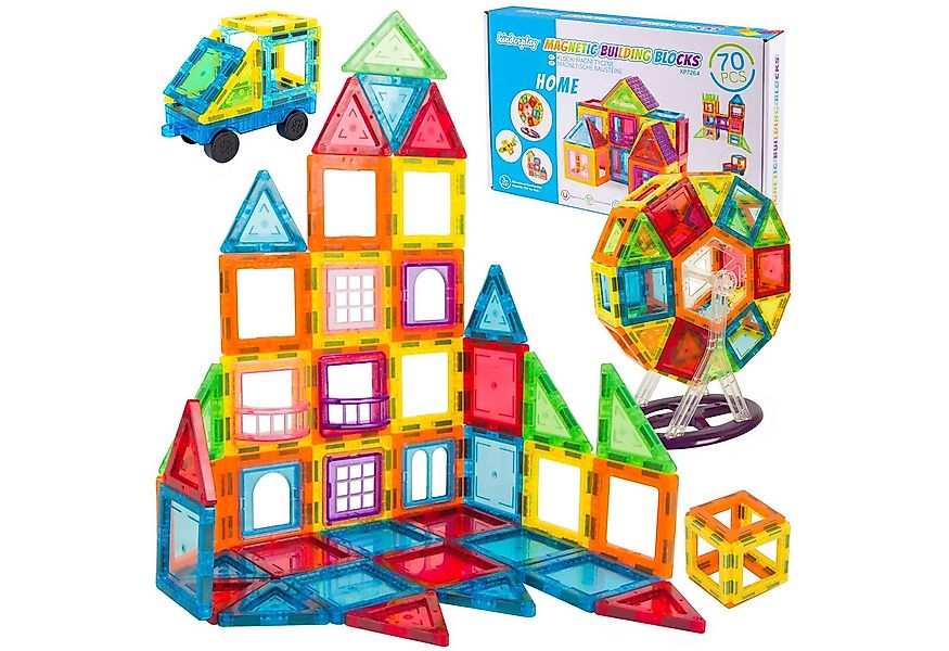 kinderplay Magnetische Bausteine 70 Teile – Kreatives Lernen – Spiel ab 3 M günstig online kaufen