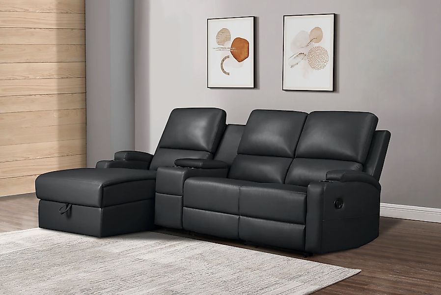 Home affaire Ecksofa "NAPORI Multimediasofa, 3er Kinosessel XXL, L-Form, 3 günstig online kaufen