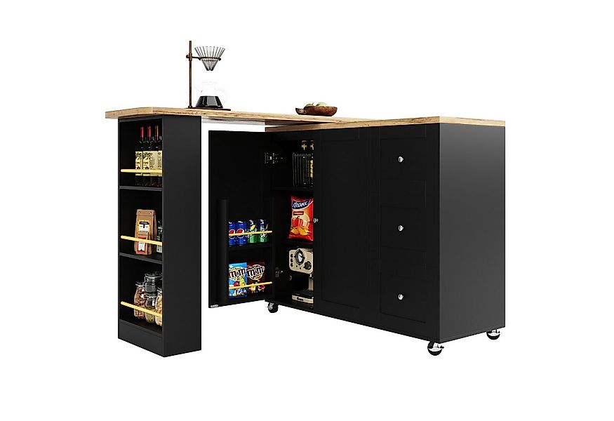 i@home Stehtisch Bartisch Kücheninsel 360°drehbar,Multifunktionaler Esstisc günstig online kaufen