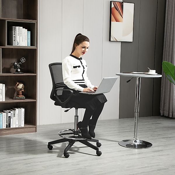 Vinsetto Stehstuhl Büro ergonomischer Drehstuhl höhenverstellbare Stehhilfe günstig online kaufen