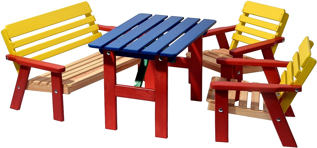 dobar Kindertisch Mehrfarbige Kindersitzgarnitur mit Tisch günstig online kaufen