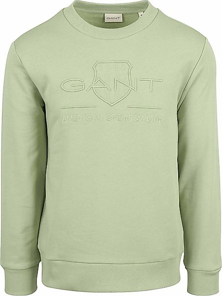 Gant Pullover Embossed Logo Hellgrün - Größe XL günstig online kaufen