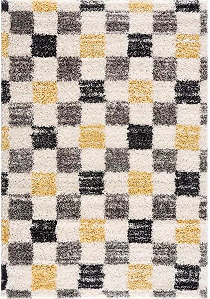 Carpet City Hochflor-Teppich »Pulpy 554«, rechteckig, besonders weich, Karo günstig online kaufen