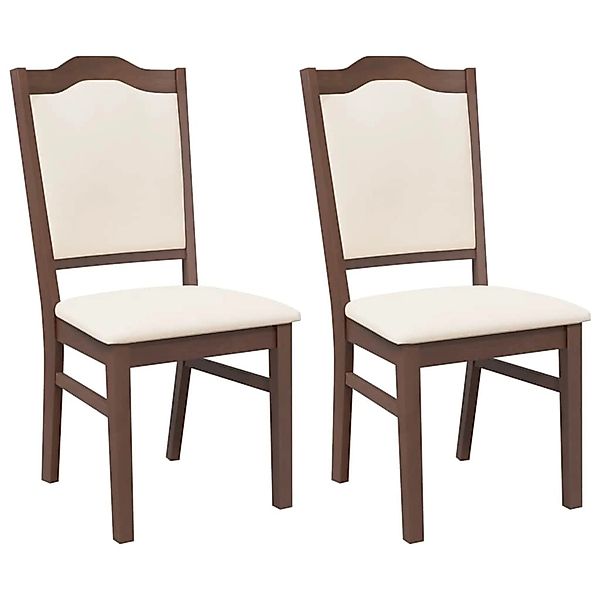 vidaXL Esszimmerstühle mit Kissen 2 Stk Braun Massivholz Gummibaum 4102466 günstig online kaufen