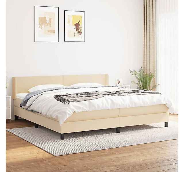 vidaXL Boxspringbett Boxspringbett mit Matratze Creme 200x200 cm Stoff Bett günstig online kaufen