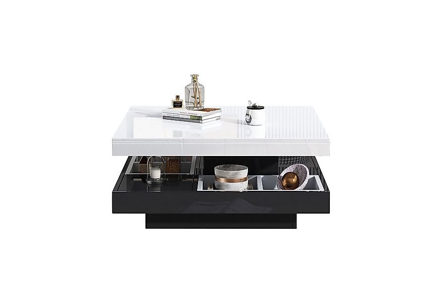 Merax Couchtisch 360° drehbar (1-St., 70x70x36cm), hochglanz Beistelltisch günstig online kaufen