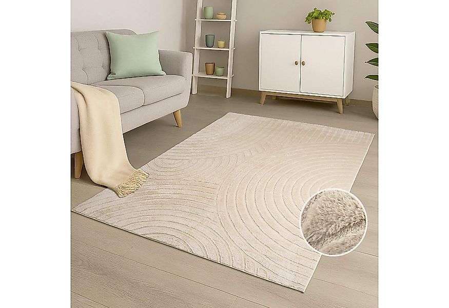 Carpet City Teppich WAVES 501, rechteckig, Höhe: 12 mm, Kurzflor, Hochtief- günstig online kaufen