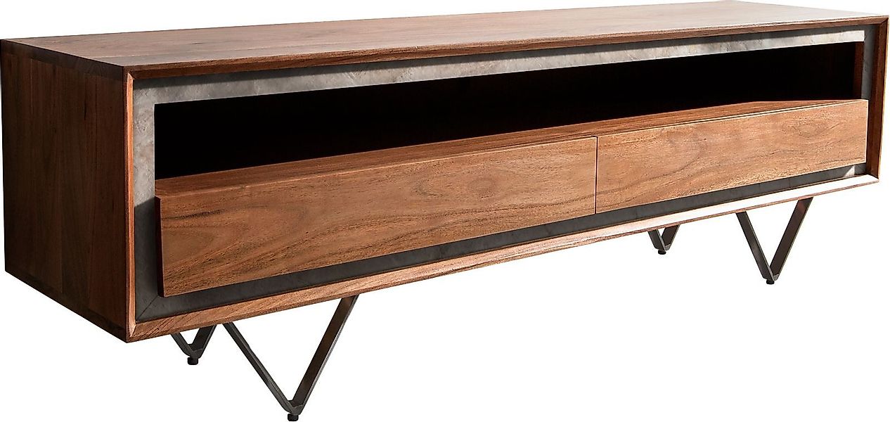 DELIFE Lowboard Stonegrace, Akazie Braun Steinfurnier günstig online kaufen