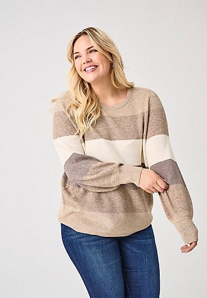 ONLY CARMAKOMA Strickpullover CARNEW DARIA L/S STRIPE PULLOVER KNT günstig online kaufen
