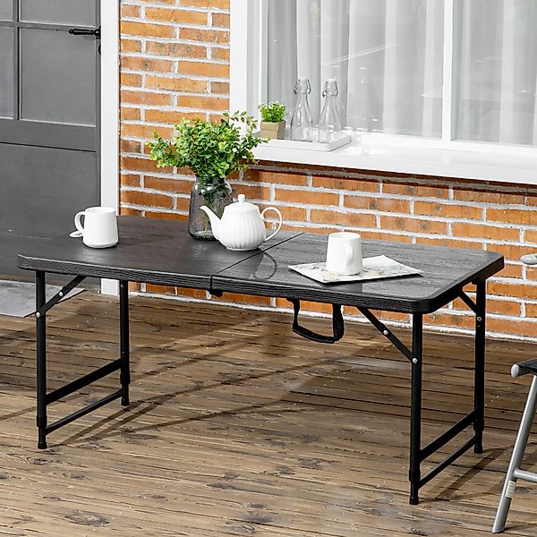 Outsunny Gartentisch klappbar Kunststoff 118 x 60 x 74 cm Wetterfest Klappt günstig online kaufen