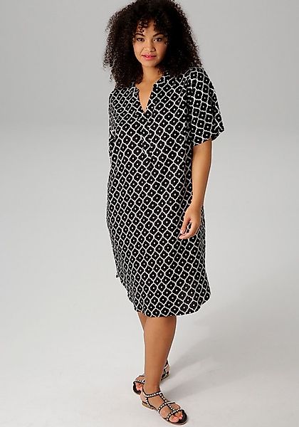 Aniston PLUS Blusenkleid in trendigen Druck günstig online kaufen