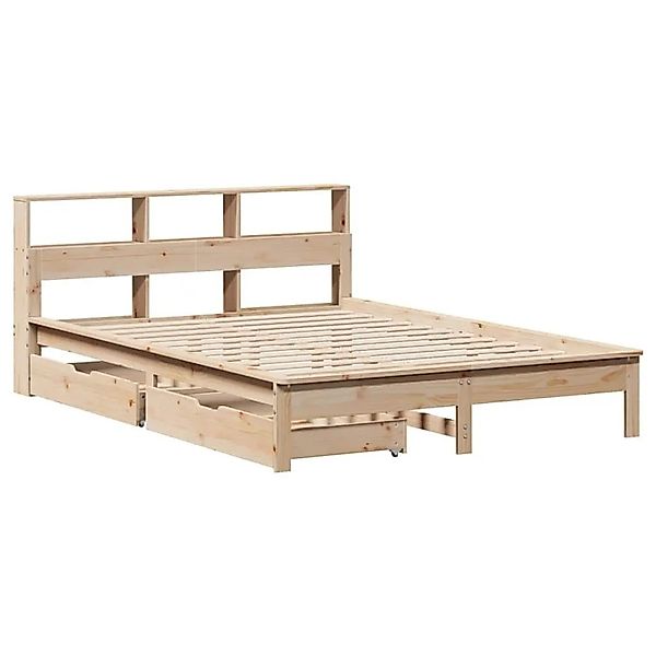 vidaXL Massivholzbett mit Regal ohne Matratze 135x190 cm Kiefernholz 330982 günstig online kaufen