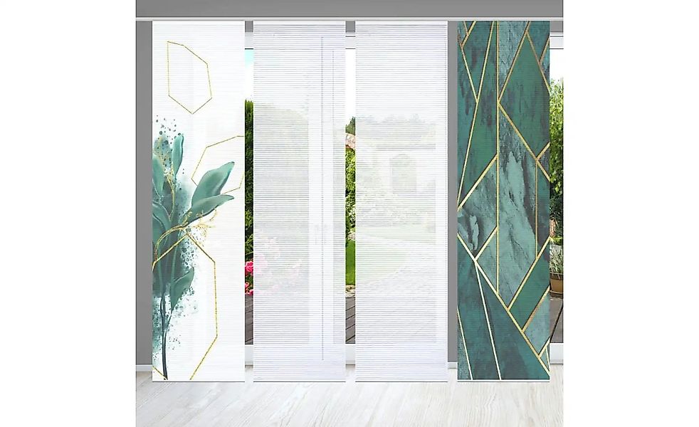 HOME in green Schiebevorhang   ¦ grün ¦ Synthetik ¦ Maße (cm): B: 60 H: 245 günstig online kaufen