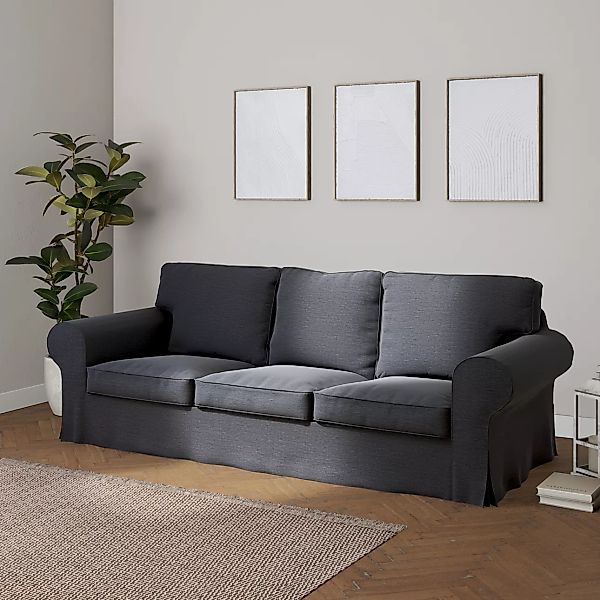 Bezug für Ektorp 3-Sitzer Schlafsofa, ALTES Modell, stahlgrau, Sofahusse Ek günstig online kaufen